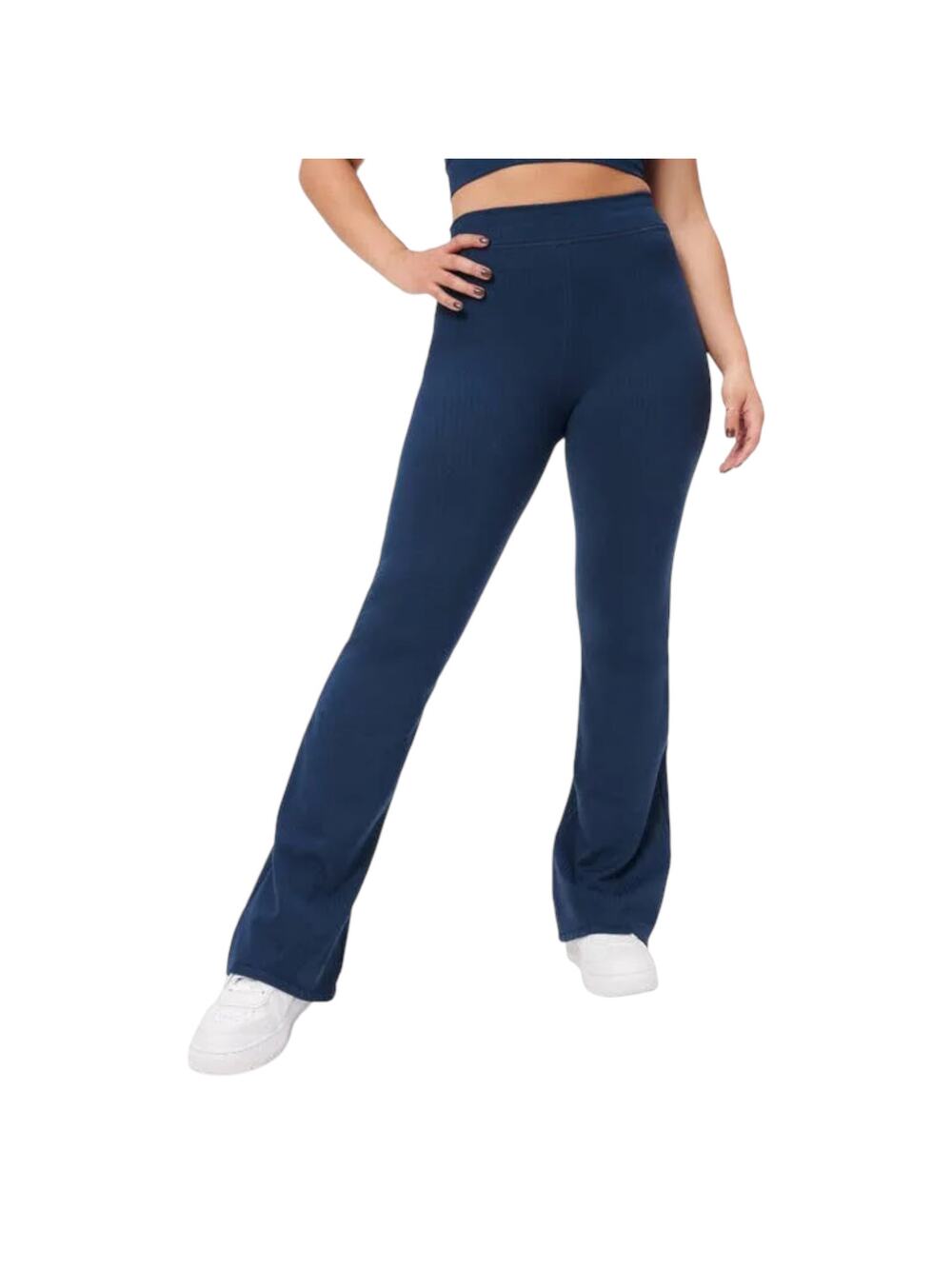 NWT Good American Seamless Rib High Waist Flare Pant - Twilight - 3/4 (L/XL)